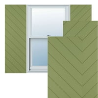 Ekena Millwork 12 W 59 H Gerçek Fit PVC Çapraz Çıta Modern Stil Sabit Montajlı Panjurlar, Yosun Yeşili