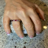 Nana Düz Bar W Yan CZ Yetişkin Kadın Anneler Günü Yüzük 1-Taş, 10K Rose Gold-Size8-Stone6