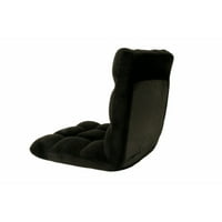 Siyah Microplush Recliner Sandalye - Köpük Dolgu, Çelik Boru Çerçeve, Kolsuz