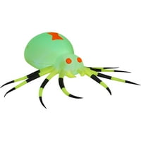 Gemmy Airblown Şişme 3.5 '11.5' Dev Neon Yeşil Örümcek Cadılar Bayramı Dekorasyonu