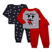 Mickey Mouse Erkek Bebek Uzun Kollu Rahat Fit Pamuklu Pijama, Set