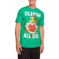 Dr. Seuss erkek Grinch kızak tüm gün kısa kollu ekip tee