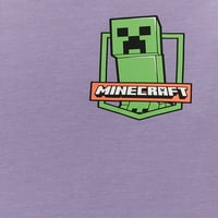 Minecraft Erkek Kısa Kollu ve Uzun Kollu Grafik Katmanlı Tişörtler, 2'li Paket, XS-XXL Bedenler
