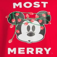 Disney Merry Mickey Mouse Erkek Polar Grafik Kazak, Beden S-3XL