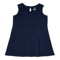 Wonder Ulus Kız okul üniforması Streç Ponte Pileli Örgü Jumper Elbise, Boyutları 4-16