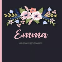 Emma: Pembe Altın Harfli Kişiselleştirilmiş Çiçek Günlüğü, İsim Baş Harfleri 8.5x11, İlham Verici Alıntılara Sahip