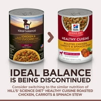 Hill's Ideal Balance Yetişkin Yavaş Pişmiş Tavuk ve Kabak Güveç Konserve Köpek Maması, 12. oz, 12'lipaket