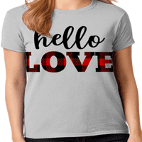Grafik Amerika Ekose sevgililer Günü Tatil Aşk kadın Grafik T-Shirt Koleksiyonu