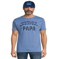 Babalar Günü Erkek ve Büyük Erkek Grafik Tişört ve Şapka, 2 Parçalı Set