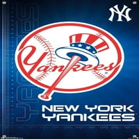 New York Yankees- İtme Pimleri ile Logo Duvar Posteri, 14.725 22.375