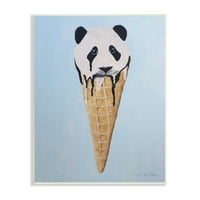 Stupell Industries Sevimli Panda Ayısı Dondurmalı Waffle Külahı 19, Coco de Paris Tasarımı