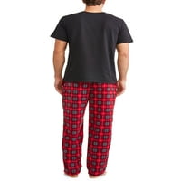 Aile Pijamaları Tatil Aile Uyku Ekose Santa Pijama, 2 parçalı Set