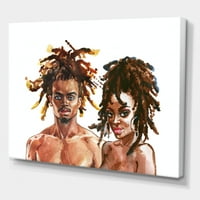 Portre Afrika Amerikan Çift Boyama Tuval Sanat Baskı