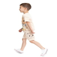 CoComelon Yürümeye Başlayan Çocuk Fransız Terry Grafik üst ve şortlar Seti, 2 Parça, Boyutları 18M-5T