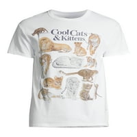 Serin kediler ve yavru kedi erkek ve büyük erkek grafik T-shirt