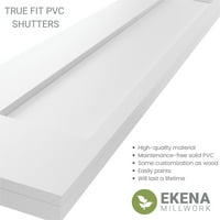 Ekena Millwork 12 W 38 H Gerçek Uyum PVC San Antonio Misyon Tarzı Sabit Montajlı Panjurlar, Biber Kırmızısı