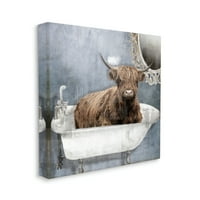 Stupell Industries Yak Banyo Süslü Ayna Çiftlik Hayvanı Grunge Arka Plan, 36, Mindy Sommers'ın Tasarımı