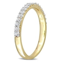 Karat T.G.W. Düzenlendi Beyaz Safir 10kt Sarı Altın Yarı Sonsuzluk yıldönümü yüzüğü