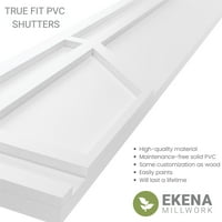 Ekena Millwork 15 W 45 H Gerçek Fit PVC Çalkalayıcı Sabit Montajlı Panjurlar, Siyah