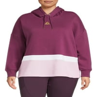 Reebok Kadın Artı Boyutu Renk Bloğu Kırpılmış Kapüşonlu Sweatshirt