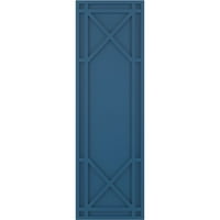 Ekena Millwork 18 W 71 H Gerçek Uyum PVC Bungalov Sabit Montajlı Panjurlar, Sojourn Blue
