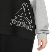 Reebok Kadın Büyük Beden Renk Blok Sweatshirt, Beden 1X-4X