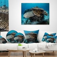 Komodo Milli Parkı'nda Designart Mercanları ve Balıkları - Deniz Kıyısı Atma Yastığı - 18x18