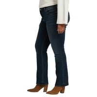 Gümüş Jeans A.Ş. Artı Boyutu Elyse Orta Yükselişi İnce Bootcut Kot Bel Boyutları 12-24