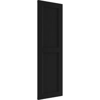 Ekena Millwork 15 W 63 H Gerçek Uyum PVC iki eşit Düz Panel Panjur, Siyah