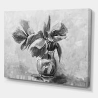 Siyah ve Beyaz Natürmort Çiçekler Bir Vazo Boyama Tuval Sanat Baskı