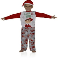 Elf rafta Erkek veya Kız Unise Aile Uyku Pijama Seti Şapka ile