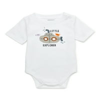 Garanimals Erkek Bebek Kısa Kollu Grafik Elbise, Beden 0 Aylık