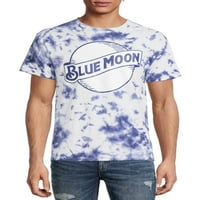 Mavi Ay Erkek ve Büyük Erkek Logosu Batik Kısa Kollu grafikli tişört, Beden S-3XL