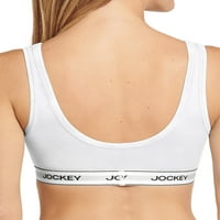 Jockey® Essentials Kadın Pamuklu Streç Kepçe Sütyen, Kablosuz Rahat Sütyen, Küçük Bedenler-3XL, 5691