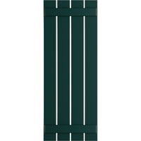 Ekena Millwork 23 W 34 H Gerçek Uyum PVC Dört Tahta Aralıklı Tahta-n-Çıta Panjurlar, Termal Yeşil