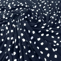 Roma Tekstil Polyester Spande Puantiyeli Örgü Kumaş - Beyaz Siyah