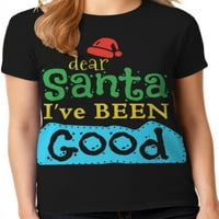 Grafik Amerika Noel tatili Santa kadın grafik T-Shirt koleksiyonu tırnak