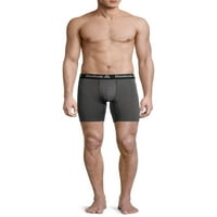 Reebok Erkek Performans Orta Bacak Boxer Külot, 4'lü Paket