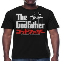 Godfather Erkek Kanji Logo Kısa Kollu Grafik Tee, Boyutları S-3XL