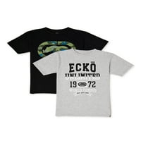 Ecko Erkek Çocuk Grafik Tişörtleri, 2'li Paket, 4-16 Beden
