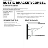 1 2 W 14 D 16 H Miller Craftsman Ironcrest Düz Braket, Batı Kırmızı Sedir