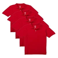 Wonder Nation Erkek okul üniforması Kısa Kollu Pike polo gömlekler, Değer Paketi, 4-18 Beden