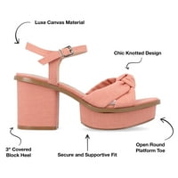 Journee Koleksiyonu Bayan Garner Örgü Ankastre Platform Blok topuklu sandalet