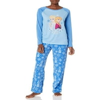 Frozen II Bayan Pijama Takımı Elsa ve Anna Pijama Tatili, Mavi, Beden: L