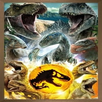 Jurassic World: Dominion - Grup Duvar Posteri, 14.725 22.375 Çerçeveli