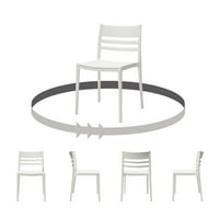 South Shore Veranda Dış Mekan Sandalyeleri - Set - Polipropilen - Set - Kolsuz - Beyaz