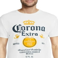 Corona Bira Erkek Grafik Kısa Kollu Tişört, Beden S-3XL