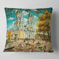 Designart Eski Kilise - Manzara Baskılı Kırlent - 18x18