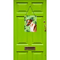 Carolines Treasures BB9821DS Smooth Fo Terrier St Patricks Duvar veya Kapı Asma Baskılar, Yeşil, 12x16, çok renkli