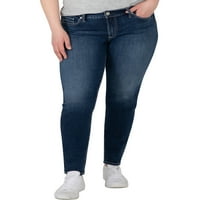 Gümüş Jeans A.Ş. Kadın Artı Boyutu Elyse Orta Rise Skinny Jeans